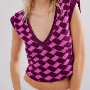 Free People Lola Crop Sweater Vest